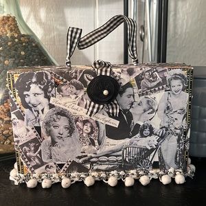 Homemade Audrey Hepburn & Humphrey Bogart Vintage Cigar Box Purse